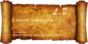 Lencse Dominika névjegykártya